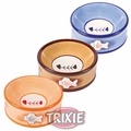 Trixie Миска керамическая для кошки с "рыбой" и "рыбьей косточкой" цветная