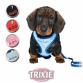 Trixie Шлейка-жилетка с поводком для щенков синяя