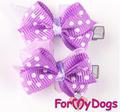 ForMyDogs Зажим для волос фиолетовый в белый горошек